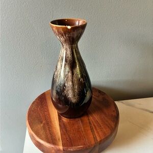 Mid-Century Modern Drip Glaze Vase B.C. Ceramics Canada 2214 As is with Sticker